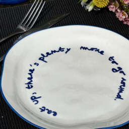 """Eat up there's plenty more to go around"" Blue Tableware Plate" - thumbnail 7