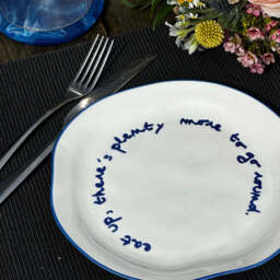 """Eat up there's plenty more to go around"" Blue Tableware Plate" - thumbnail 6