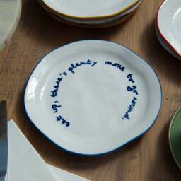 """Eat up there's plenty more to go around"" Blue Tableware Plate" - thumbnail 4