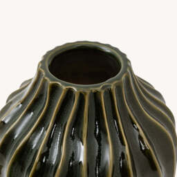 Olive Ribbed Vase, Large - thumbnail 5