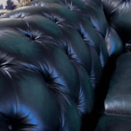 Albert Rub-off Leather Armchair, Dark Blue - thumbnail 2
