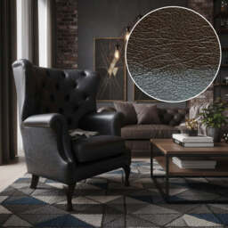 Albert Rub-off Leather Armchair, Dark Blue - thumbnail 3