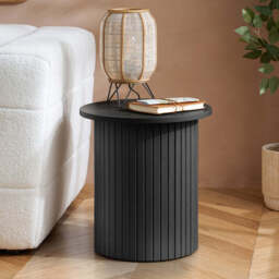 Tiffany Fluted Side Table, Black