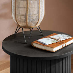 Tiffany Fluted Side Table, Black - thumbnail 2