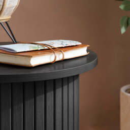 Tiffany Fluted Side Table, Black - thumbnail 3