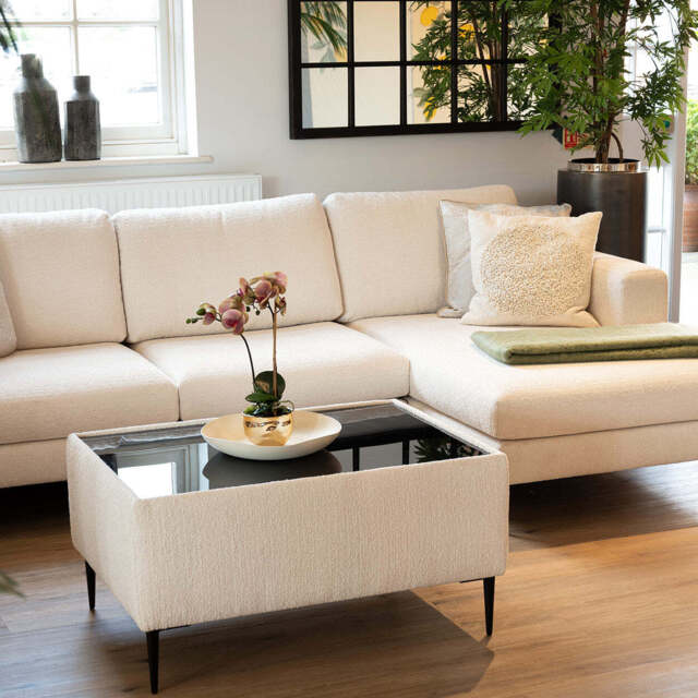 Amaya Footstool with Glass Top - image 1
