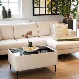 Amaya Footstool with Glass Top - thumbnail 1