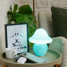 Shroom Shine Mushroom Table Lamp, Blue