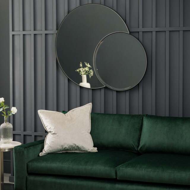 Orlando Double Circle Mirror, Black - image 1