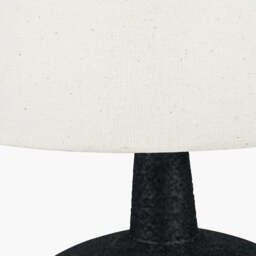 Wood Effect Textured Ceramic Table Lamp, Black - thumbnail 3
