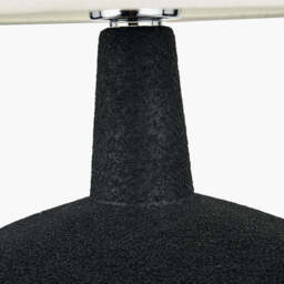 Wood Effect Textured Ceramic Table Lamp, Black - thumbnail 4