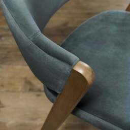 Highgate Rustic Oak Dining Chair, Blue - thumbnail 2