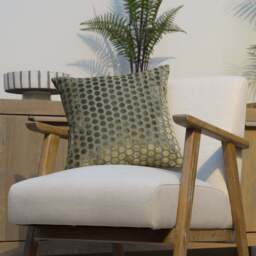 Hex Cut Cushion, Green - thumbnail 2