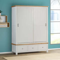 Rutland Painted 3 Drawer Wardrobe - thumbnail 2