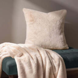 Faux Fur Cushion, Brûlée - thumbnail 6