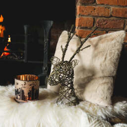 Faux Fur Cushion, Brûlée - thumbnail 4
