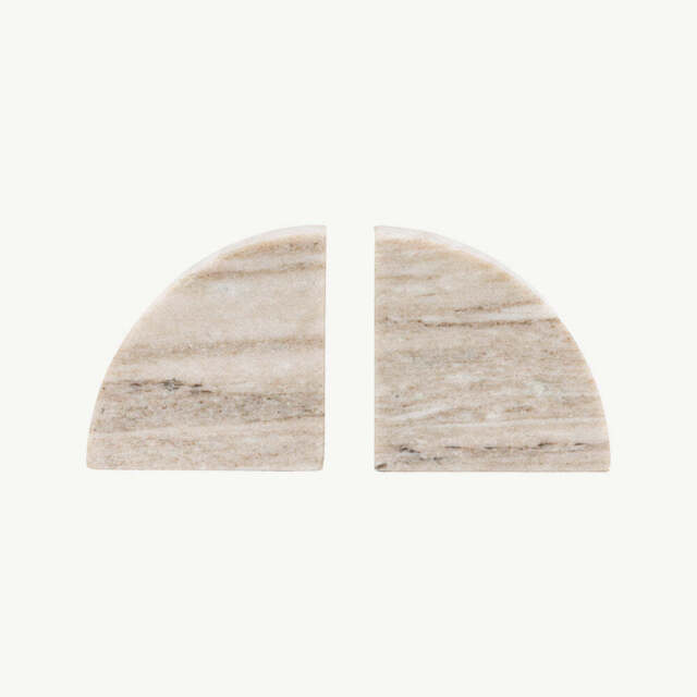Marble Bookend Set of 2, Beige - image 1