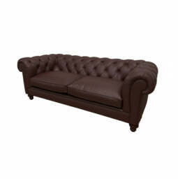 Britannia Leather Sofa, 3 Seater / Brown - thumbnail 2