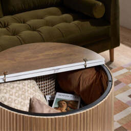 Rosalia Round Coffee Table, Oak - thumbnail 2