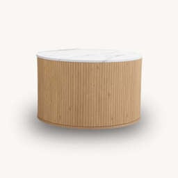 Rosalia Round Coffee Table, Oak - thumbnail 4