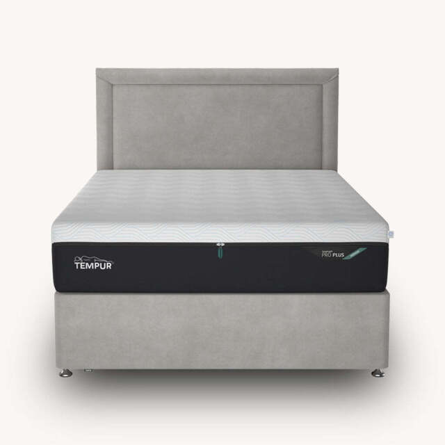 TEMPUR® Buckingham Conti Drawer Divan, Single / Light Grey