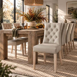 Poppy Dining Chair, Beige - thumbnail 1