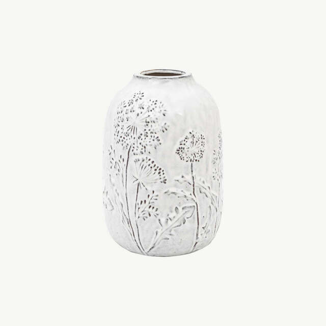 Meadow Embossed Ceramic Vase, Small