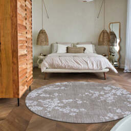 Sakura Circle Rug, Grey / 140cm Circle