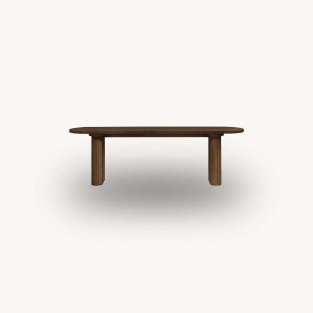 Tiffany Fluted Dining Bench, Walnut - image 1