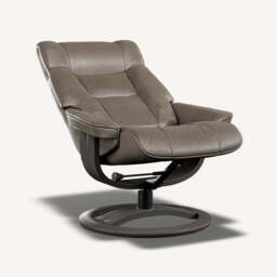 Martha Reclining Chair and Footstool, Large / Brown - thumbnail 3