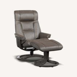 Martha Reclining Chair and Footstool, Large / Brown - thumbnail 2