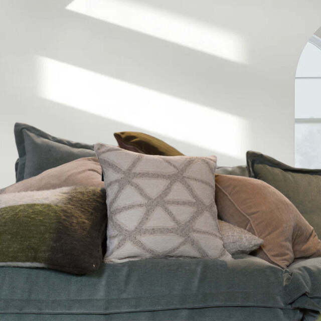 Sand & Cream Triangle Wave Cushion - image 1