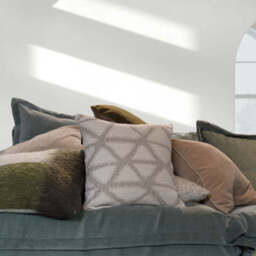 Sand & Cream Triangle Wave Cushion