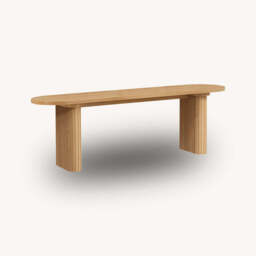 Tiffany Fluted Dining Bench, Oak - thumbnail 5