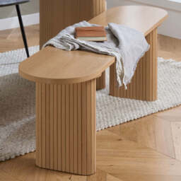 Tiffany Fluted Dining Bench, Oak - thumbnail 3