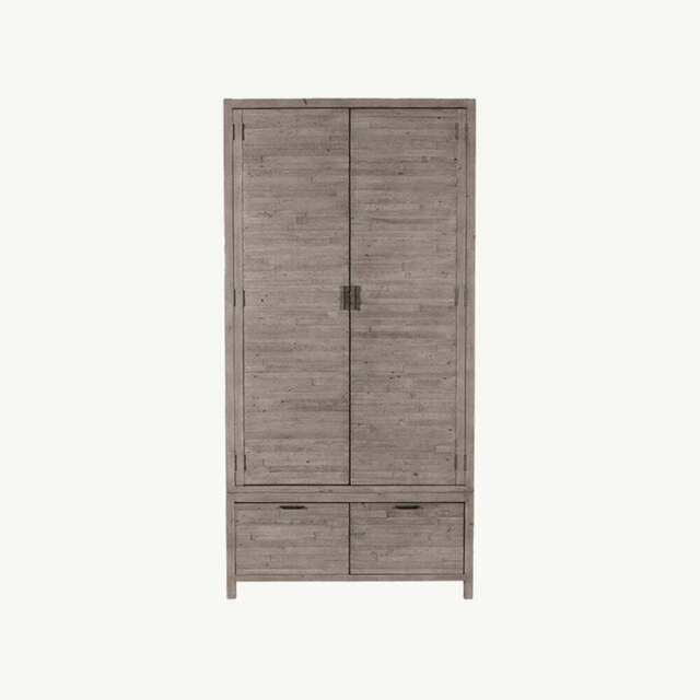 Camia Grey Double Wardrobe