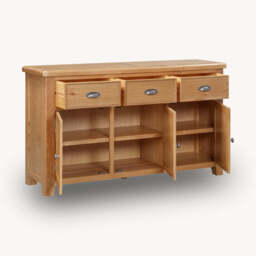 Medway Oak 3 Door Sideboard, Oak - thumbnail 2