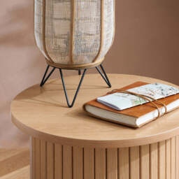 Tiffany Fluted Side Table, Oak - thumbnail 4