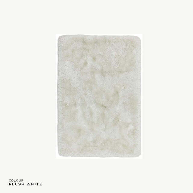 Plush Rug Light, 200cm x 300cm / White