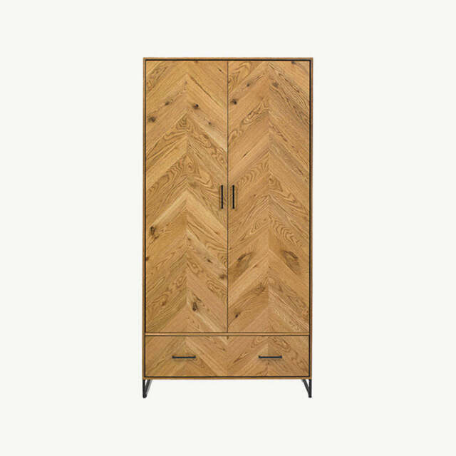 Birchwood Rustic Oak Double Wardrobe