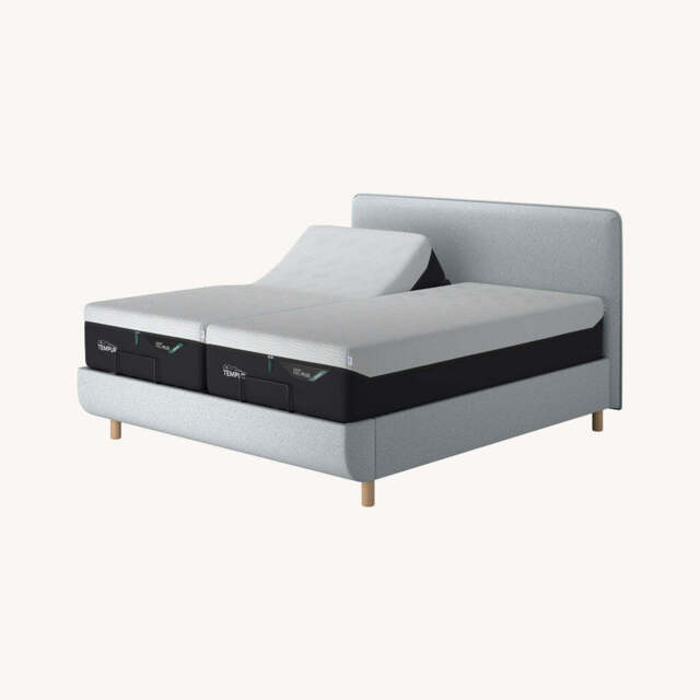 TEMPUR® Arc Adjustable Bed with Form Headboard, Superking / Light Grey - image 1