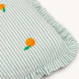 Luna Embroidered Ruffle Cushion, Orange - thumbnail 5