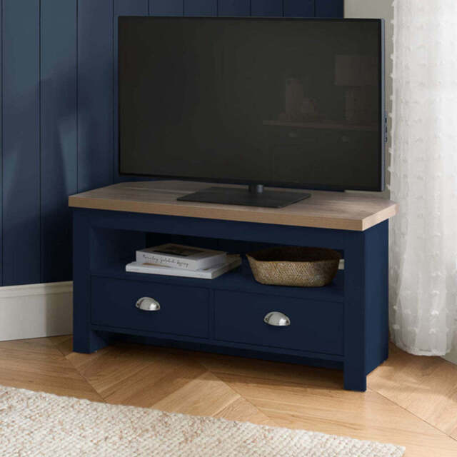 Burwick Corner TV Unit, Blue
