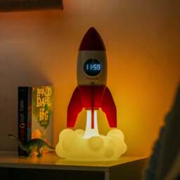 Rocket 3-in-1 Bedside Light, Digital Clock & Ceiling Projector - thumbnail 2
