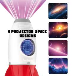 Rocket 3-in-1 Bedside Light, Digital Clock & Ceiling Projector - thumbnail 5