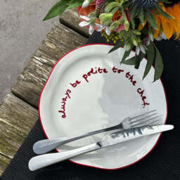 """Always be polite to the Chef"" Red Tableware Plate" - thumbnail 4