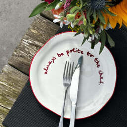 """Always be polite to the Chef"" Red Tableware Plate" - thumbnail 5