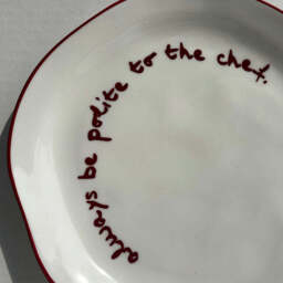 """Always be polite to the Chef"" Red Tableware Plate" - thumbnail 3