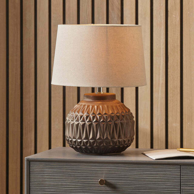 Aztec Texture Ceramic Table Lamp - image 1