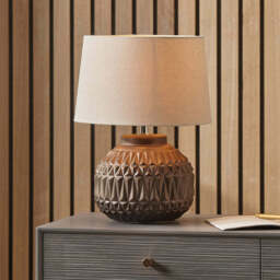 Aztec Texture Ceramic Table Lamp - thumbnail 1